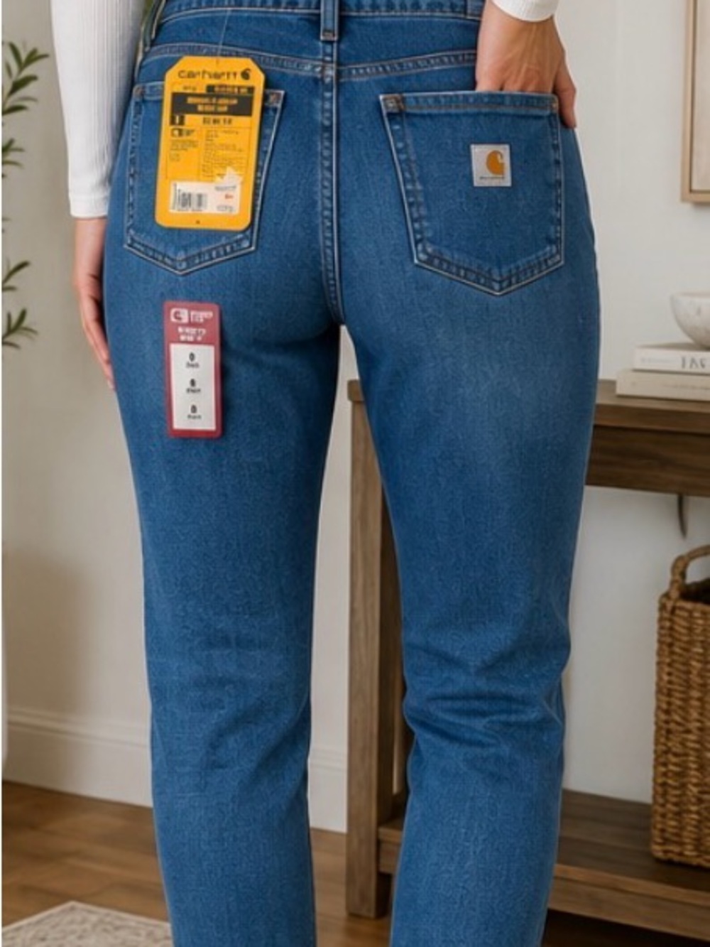 NWT Carhartt Women’s Rugged Flex Slim Fit Tapered Jeans Size 8 Short